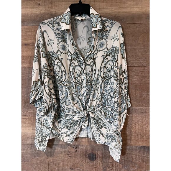 Parker Women's Natural The River Button-Up Shirt top size XS - Picture 3 of 8